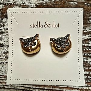 STELLA AND DOT Pave Owl Studs